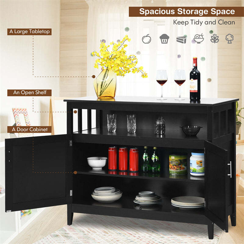 Modern Buffet Cabinet, Freestanding Wood Kitchen Sideboard with Storage, Adjustable Shelf, 2 Doors, Dining Console Table for Living Room Hallway