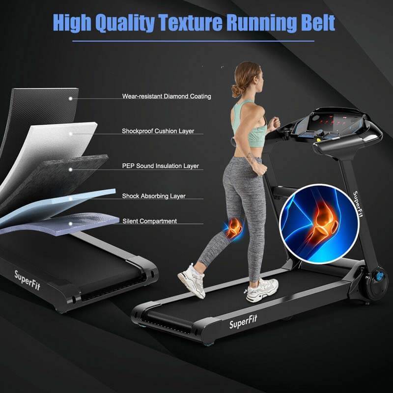 Folding Treadmill 2.25 HP Motorized he3 Treadmill Portable Compact Running Machine For Home Office with LED Touch Display & APP Control