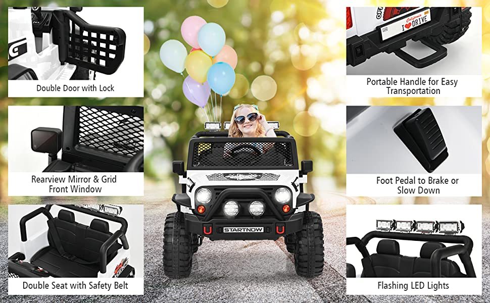 12V Battery Powered Kids Ride on Truck Electric Vehicle w/ 2.4G Parental Remote