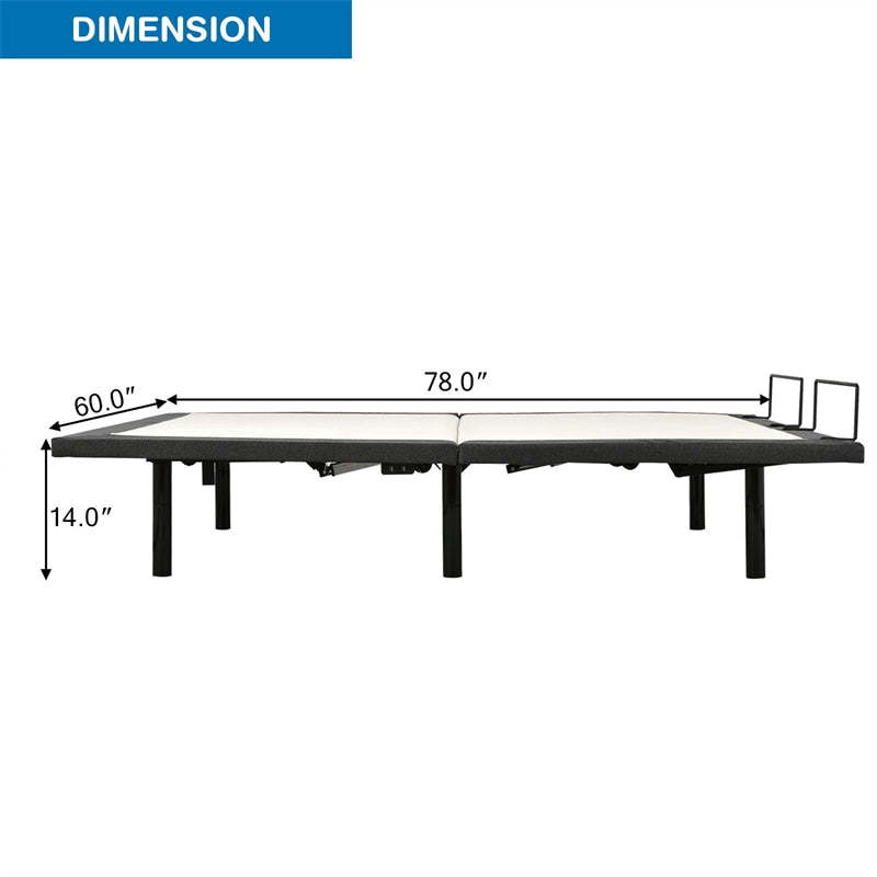 Queen Adjustable Bed Base Zero Gravity Electric Bed Frame with Massage Mode & Remote Control