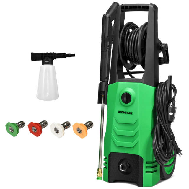 3500PSI Electric Pressure Washer, 2.6GPM 1800W Portable High Power Washer Machine with Foam Cannon & 4 Nozzles for Car Fence Cleaning