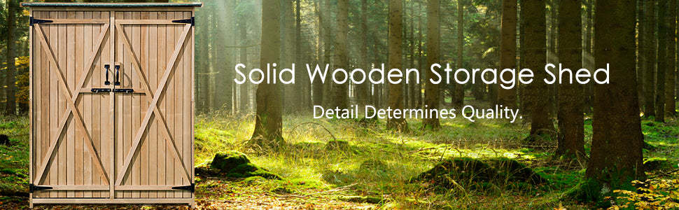 Outdoor Storage Shed Garden Utility Tools Organizer with Lockable Doors