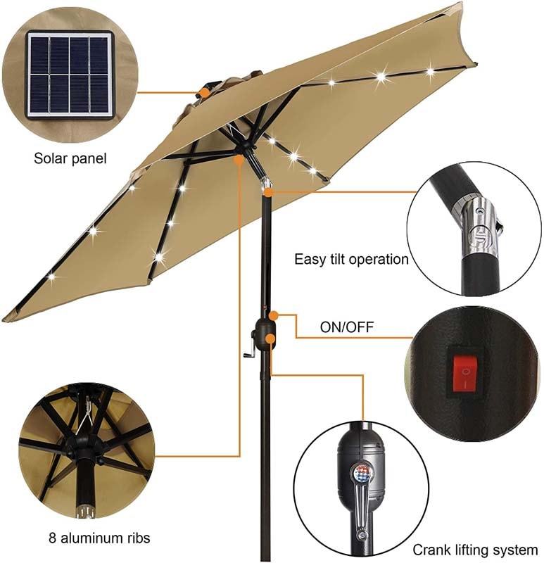 patio umbrella - led umbrella - bestoutdor.com