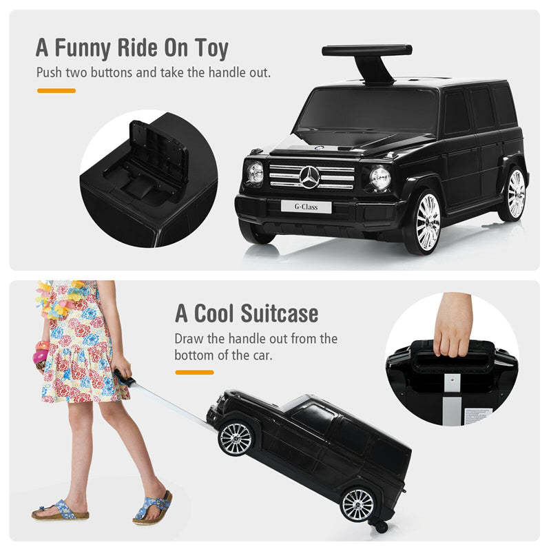 Licensed Mercedes Benz AMG 2-in-1 Kids Ride On Car Toy Toddler Travel Suitcase with Handle