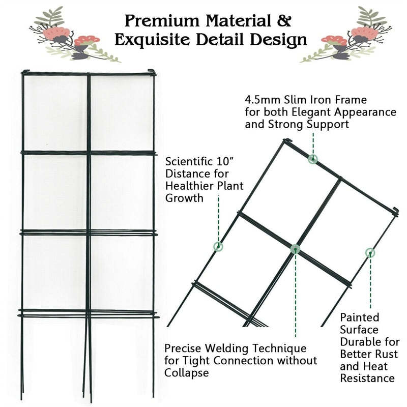 4 Pack Garden Trellis Plant Cage Support for Climbing Plants