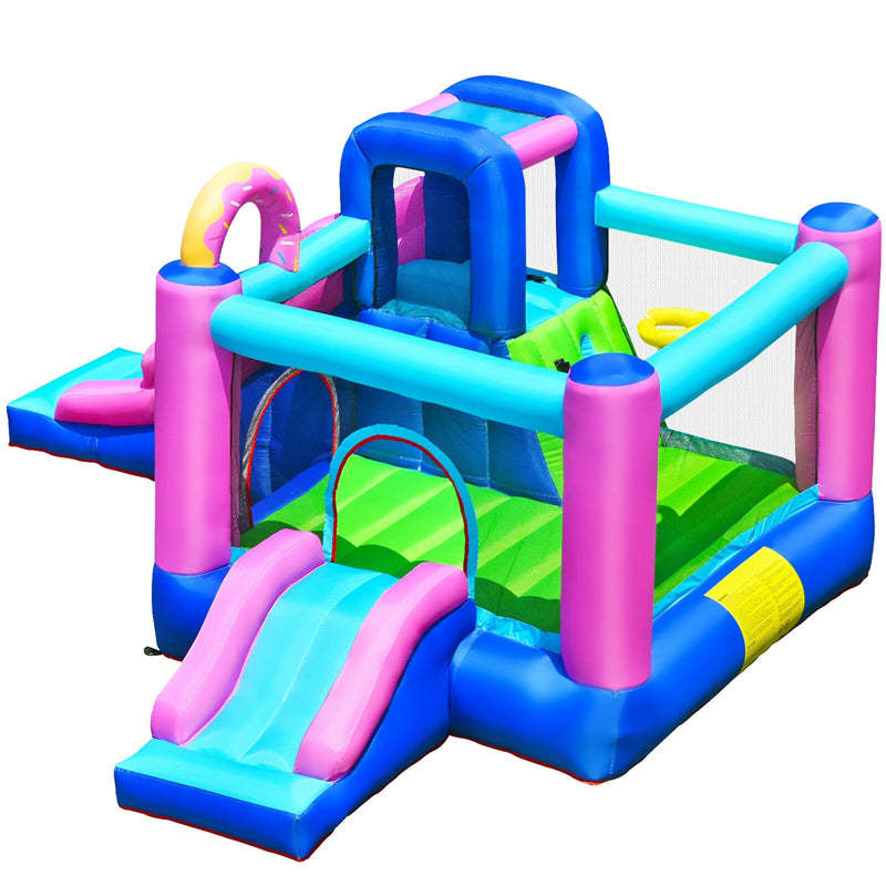 5 in 1 Inflatable Bounce House Dual Slides Kids Bouncy Castle without Blower