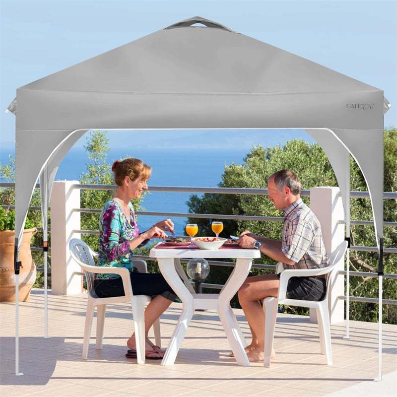 10x10FT Commercial Pop-Up Canopy with Adjustable Height & Roller Bag, Heavy Duty Gazebo Tent Instant Shelter for Camping, Parties, Backyard