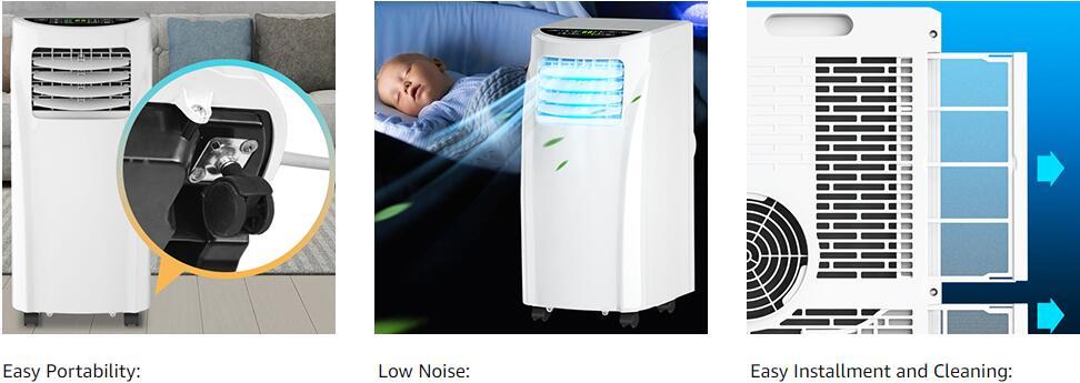 8000 BTU Portable Air Conditioner with Sleep Mode Dehumidifier Function Remote
