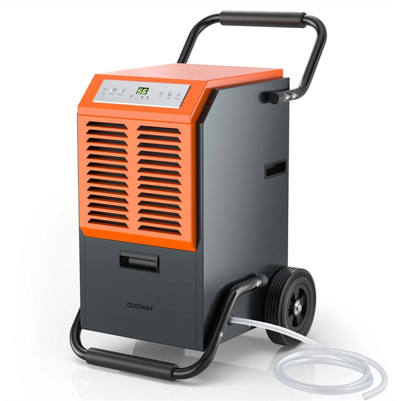 163 Pints Bucketless Commercial Dehumidifier, 4000 Sq.Ft Portable Industrial Dehumidifier with Drain Hose & Tank for Basement, Warehouse, Job Site