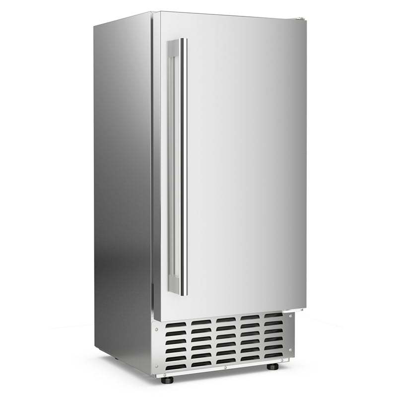 Under Counter Nugget Ice Maker, 80lbs/Day Freestanding Built-in Stainless Steel Ice Machine, Self-Cleaning, LCD Control, 24H Timer for Home Commercial