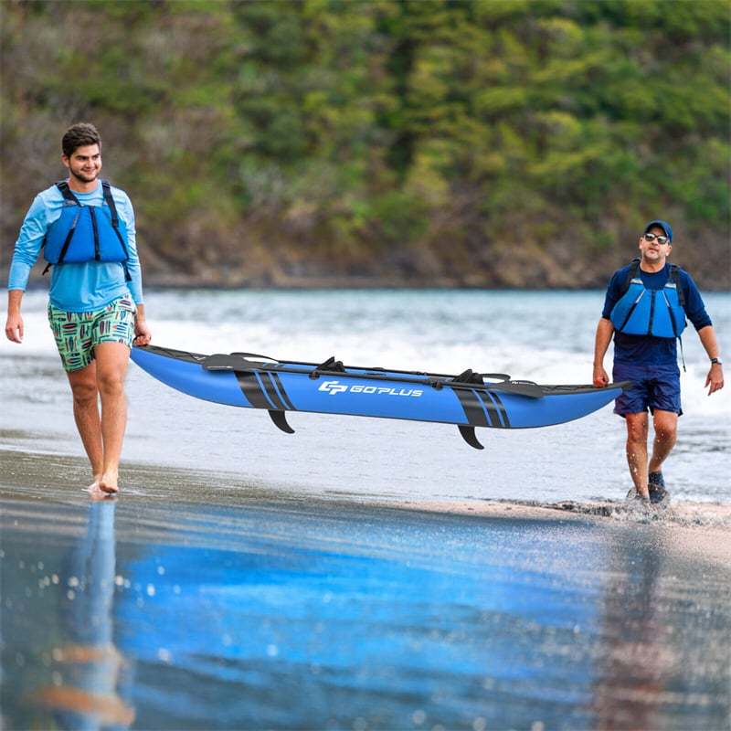 2-Person Inflatable Kayak with 2 Aluminium Paddles, EVA Padded Seats, 507LBS Capacity, Carry Bag & Repair Kit, Portable Touring Kayak for Adults