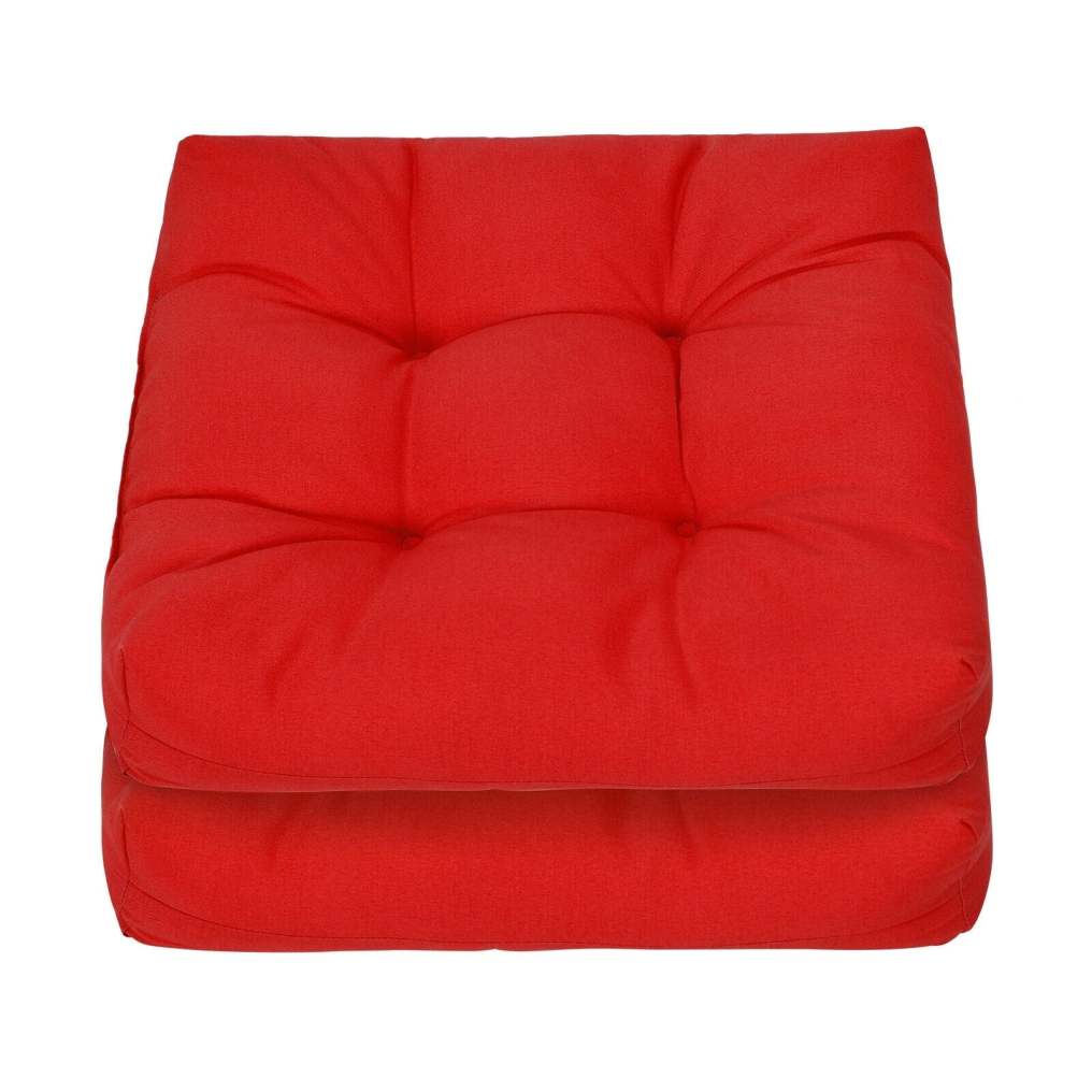 Set of 2 Waterproof Tufted Patio Chair Cushions with High Elasticity, 21" x 21" Deep Seat Square Pillows for Indoor & Outdoor Furniture