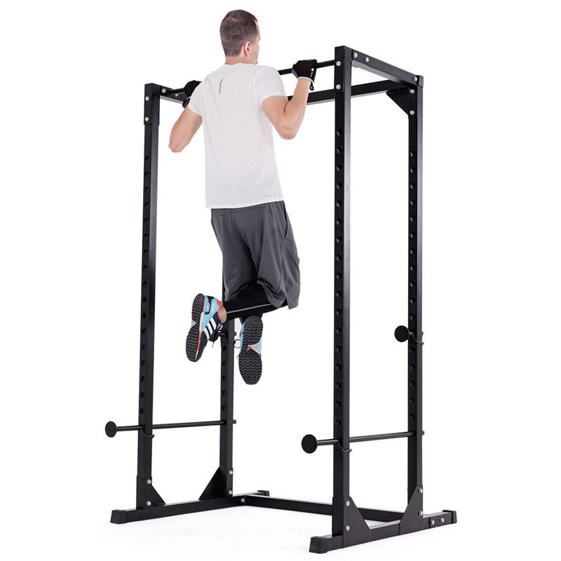 Heavy Duty Adjustable Power Rack, Multifunctional Squat Cage with Chin-Up Bars & Dumbbell Rack, Strength Training Power Cage for Home Gym Fitness