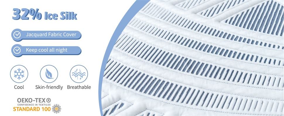 8" Twin XL Adjustable Bed Mattress Gel Infused Memory Foam Mattress with Jacquard Cover, 3D CNC Cutting & Bamboo Charcoal Memory Foam