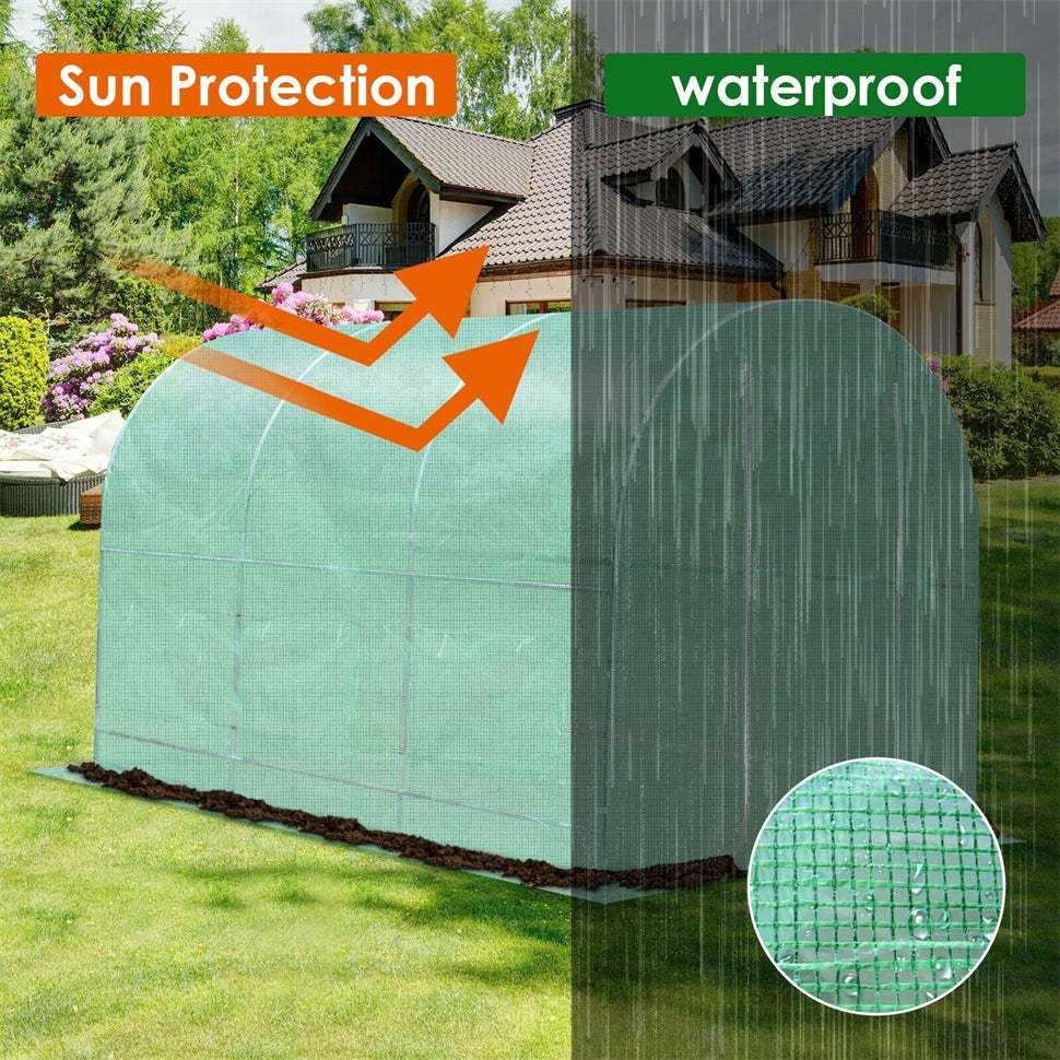 Portable Steel Frame Walk-in Greenhouse with 6 Windows