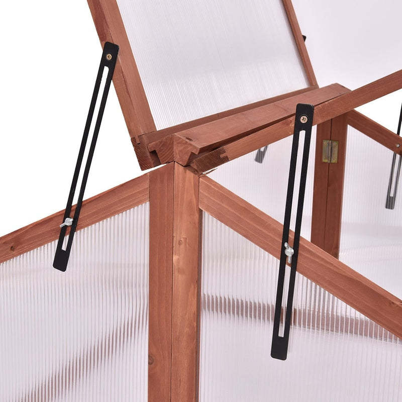 Garden Portable Wooden Cold Frame Greenhouse with Double Box