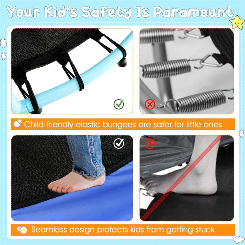 48” Kids Trampoline ASTM Approved Toddler Trampoline with All-round Enclosure Net & Large U-Shaped Access for Outdoor Indoor