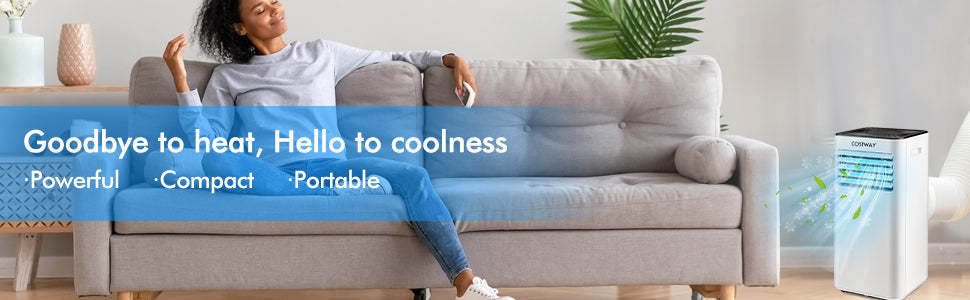 10000 BTU Portable Air Conditioner 3-in-1 Evaporative Air Cooler Dehumidifier with Remote Control & Universal Casters
