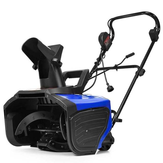 18 Inch Electric Snow Thrower 15 Amp Corded Snow Blower 720Lbs/Minute with 180° Chute Rotation & 2 Transport Wheels
