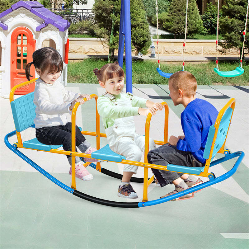 Outsunny Kids Seesaw Teeter Totter For Kids Outdoor 4-Seat