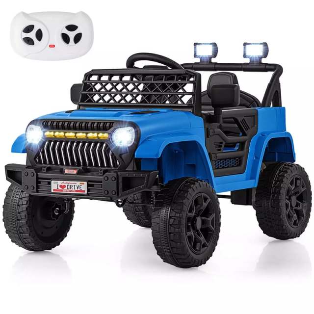 12V Kids Ride-On Truck, Electric Vehicle with Remote Control, Music & LED Lights, Battery Powered Toddler Ride-On Car for Boys & Girls 3+