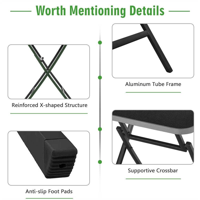 Indoor Outdoor Folding Square Tempered Glass Patio Bistro Table