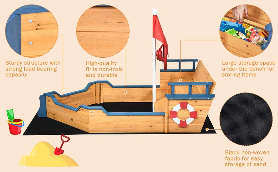 Sandbox children outdoor playset outdoor products bestoutdor.com