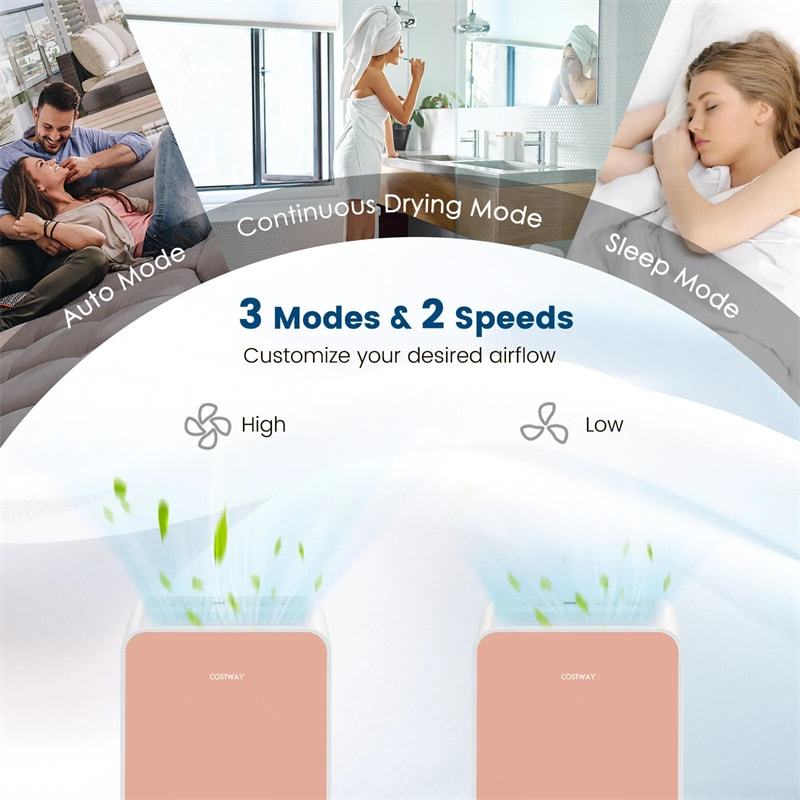 2500 Sq. Ft Dehumidifier for Home & Basement, 32 Pints Portable Quiet Dehumidifier with Sleep Mode, 24H Timer, Auto Defrost & Drain Hose