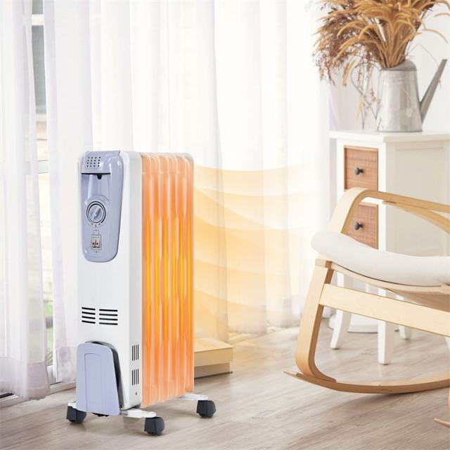 1500W Electric Oil Filled Radiator Heater, Space Heater with Adjustable Thermostat, 3 Heat Modes, Overheat/Tip-Over Protection for Living Room Bedroom