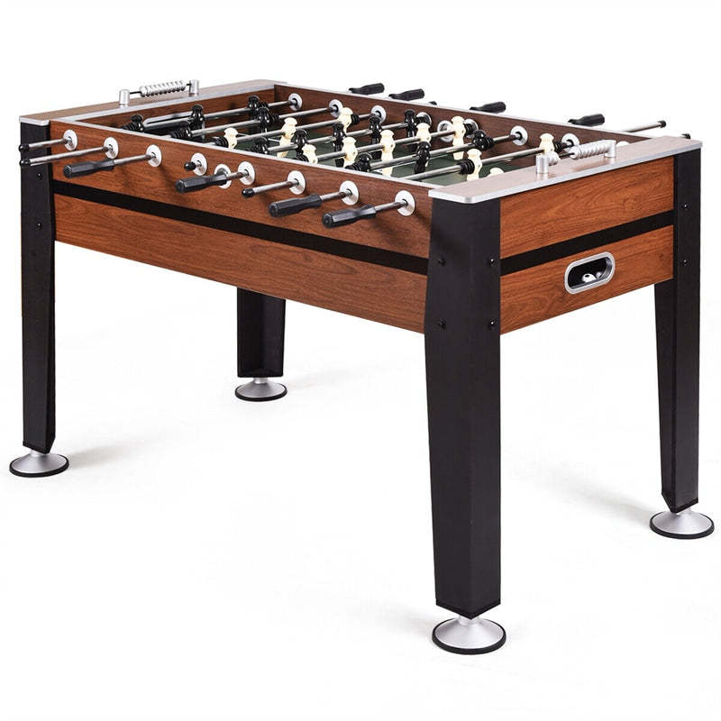 54" Full-Size Foosball Table for Adults, Competition Arcade Soccer Table Game with 2 Balls, Wood Football Table for Game Room Home Party