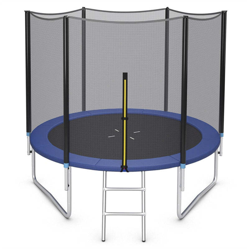 10FT Outdoor Trampoline Bounce Combo All-weather Backyard Trampoline with Safety Enclosure Net Combo & Ladder for Kids Adults