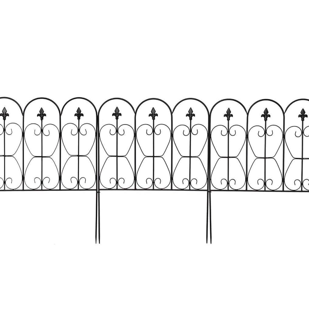 5 PCS 32in x 10ft Folding Decorative Garden Fence with Coated Metal Panels