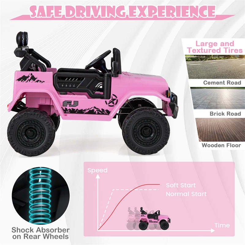 Kids Ride on Car 12V Licensed Toyota FJ Battery Powered Ride on Truck with Remote Control & LED Lights
