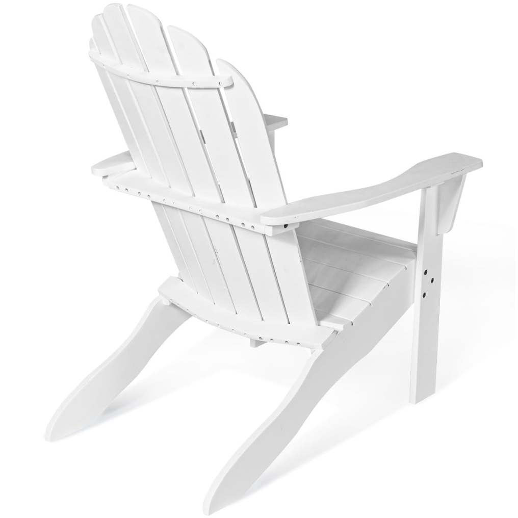 Outdoor Wooden Adirondack Chair, Acacia Wood Patio Lounge Armchair with Slatted Seat & 350lbs Capacity, Weather Resistant Deck Fire Pit Chair