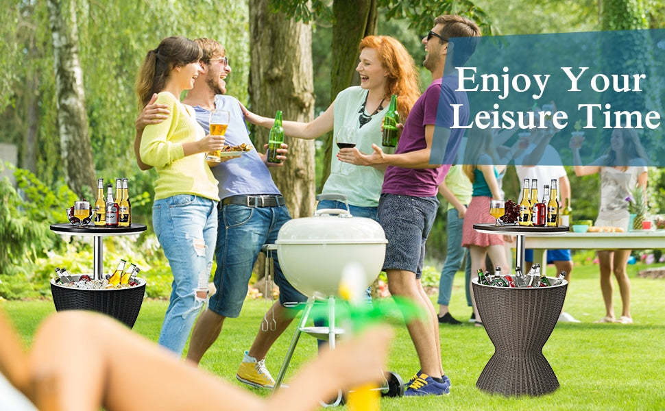 3 in 1 Cool Bar Table, with 8 Gallon Beer and Wine Cooler