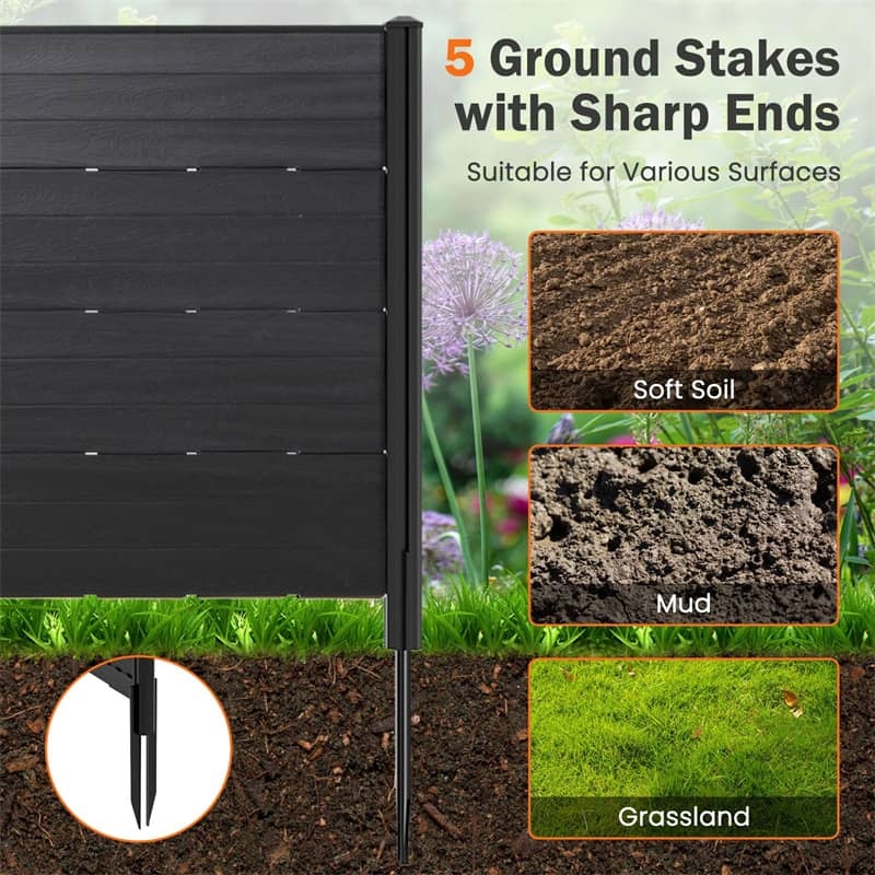 Outdoor Privacy Screen 2 Panels 48"W x 46"H Decorative Air Conditioner Fence with 5 Ground Stakes, Pool Equipment Trash Can Enclosure