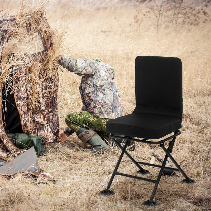 360° Swivel Hunting Chair, Portable Folding Ground Blind Chair w