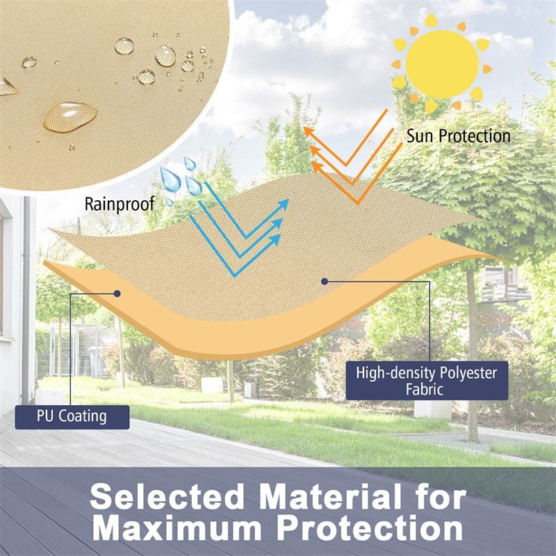 77" x 43" Patio Furniture Cover Waterproof 3-Seater Outdoor Deep Couch Sofa Cover with Padded Handle Air Vent & Click-Close Straps