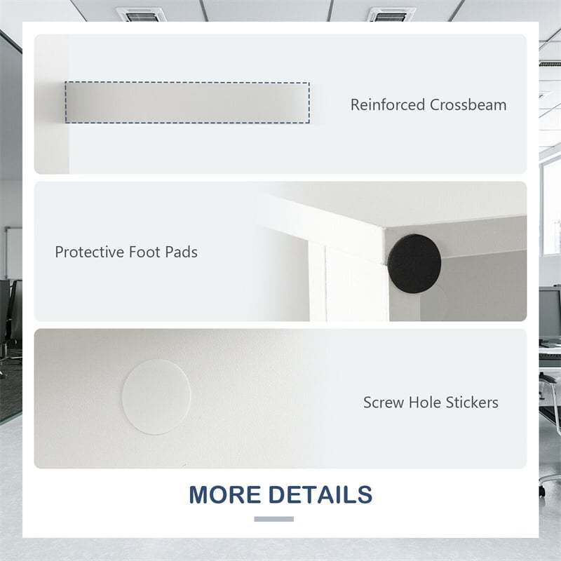 43.5’’ Computer Desk Home Office Study Writing Table Workstation Modern Executive Desk with 4 Large Drawers