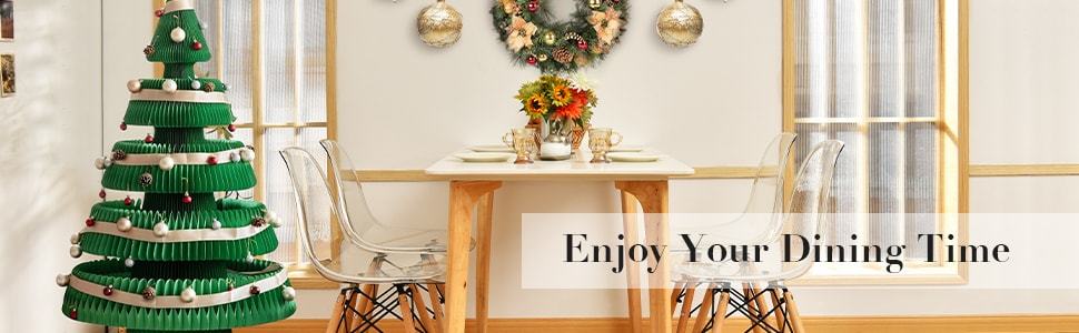 Set of 4 DSW Dining Chairs Modern Plastic Shell Side Chair with Wood Legs