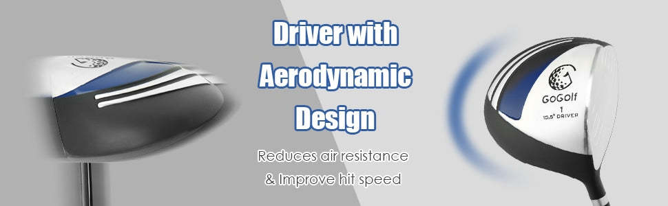 10 Pieces Men's Complete Golf Clubs Set Right Hand Golf Club Package Set Includes Alloy Driver & Stand Bag