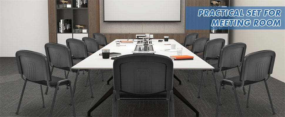 Guest Reception Chairs Set of 5 Stackable Conference Room Chairs with Ergonomic Upholstered Seats for Office Waiting Room