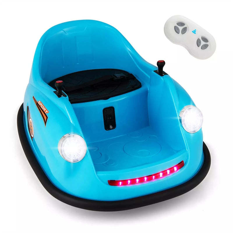 Kids Bumper Car 12V Electric Ride on Bumper Car 360° Spin with Remote Control, LED Lights, Battery Powered Baby Bumping Car Gift for Toddlers