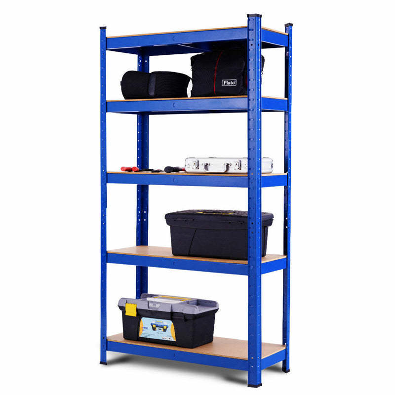 5-Tier Metal Storage Shelves, Heavy Duty Steel Shelving Unit, Adjustable Garage Tool Organizer Rack, Bolt-Free Assembly, 2000 lbs Capacity
