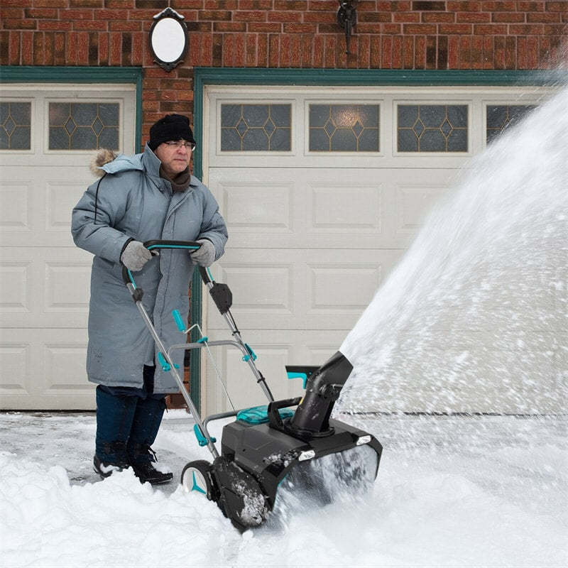 40V 20" Cordless Snow Blower Snow Thrower with 2 x 4.0 Ah Li-ion Battery Charger Dual LED Lights