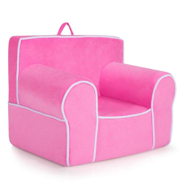 Kids Couch, Toddler Soft Sofa with Removable Washable Velvet Surface for Play Room, Nursery, Preschool, Foam Filled Armchair for 0-5 Boys & Girls