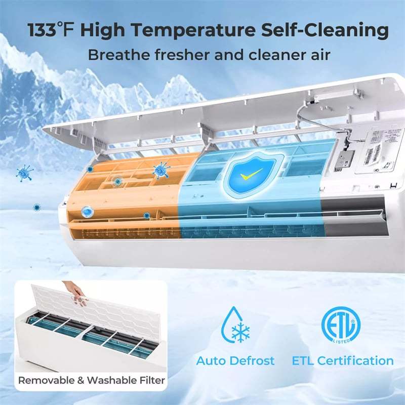36000 BTU 3 Zone Mini Split Air Conditioner with Heat Pump, 21.5 SEER2 Wifi Enabled Inverter Split System AC Unit Works with Alexa