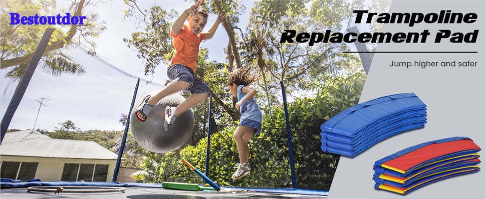 14FT Trampoline Replacement Safety Pad Water-Resistant Universal Round Trampoline Spring Cover