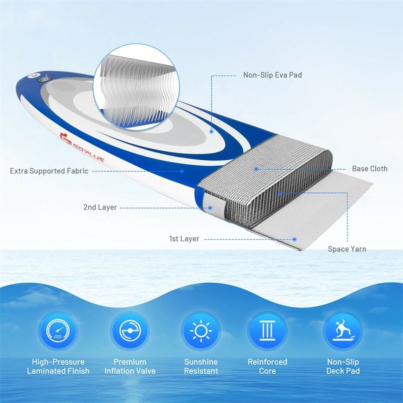 10' Adjustable Inflatable Stand up Paddle SUP Surfboard
