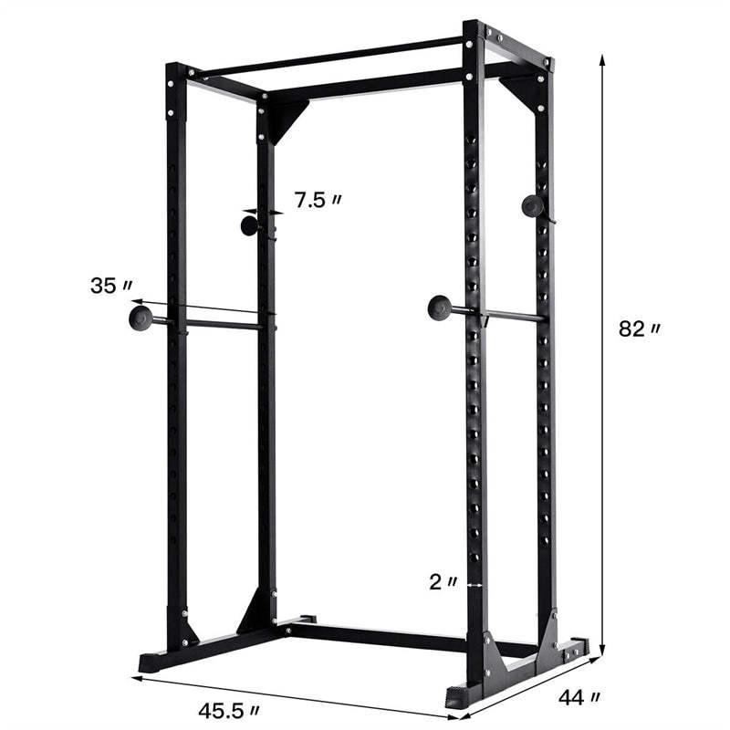 Heavy Duty Adjustable Power Rack, Multifunctional Squat Cage with Chin-Up Bars & Dumbbell Rack, Strength Training Power Cage for Home Gym Fitness